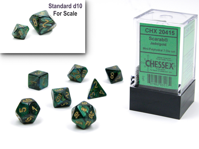 0000196_20415.jpg.jpeg Chessex Scarab Mini-hedral Jade/gold 7-Die Set