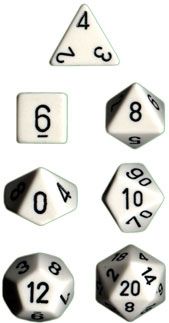 Opaque White/Black 7-Die Set