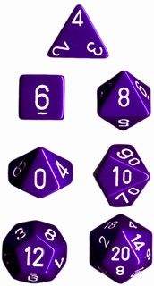 Opaque Purple/White 7-Die Set