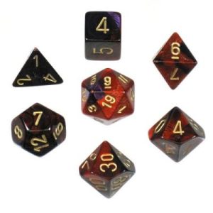 Gemini Purple-Red W/White 7-Die Set