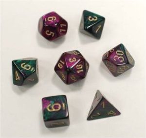 Gemini Green-Purple W/Gold 7-Die Set