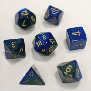 Gemini Blue-Green W/Gold 7-Die Set