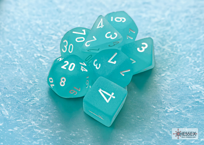 0005327_frosted20teal_a.jpg.jpeg Chessex Frosted Teal/white Polyhedral 7-Dice Set