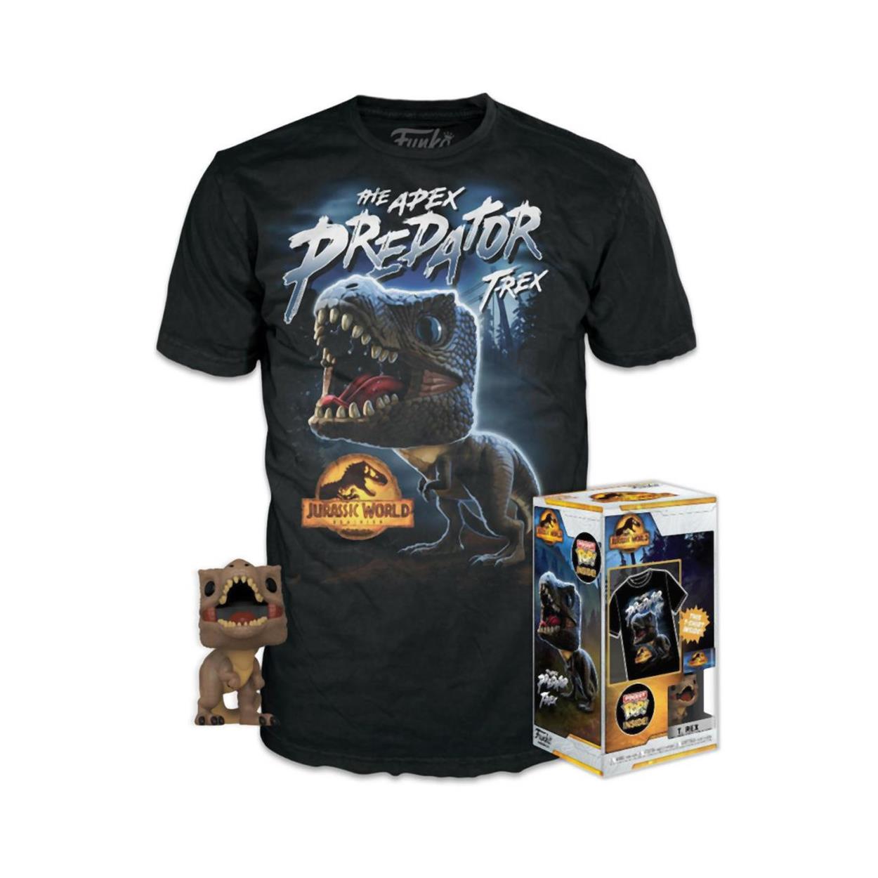 0098739.jpeg Funko Pocket Pop! & Tee (Child): Jurassic World Dominion - T-Rex Vinyl Figure and T Shirt (S)