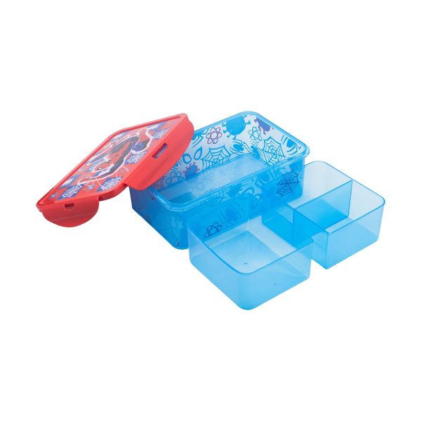 Stor Marvel: Spider-Man Arachnid Grid -  Rectangular Food Container With Removable Compartments (1190ml) (74745)