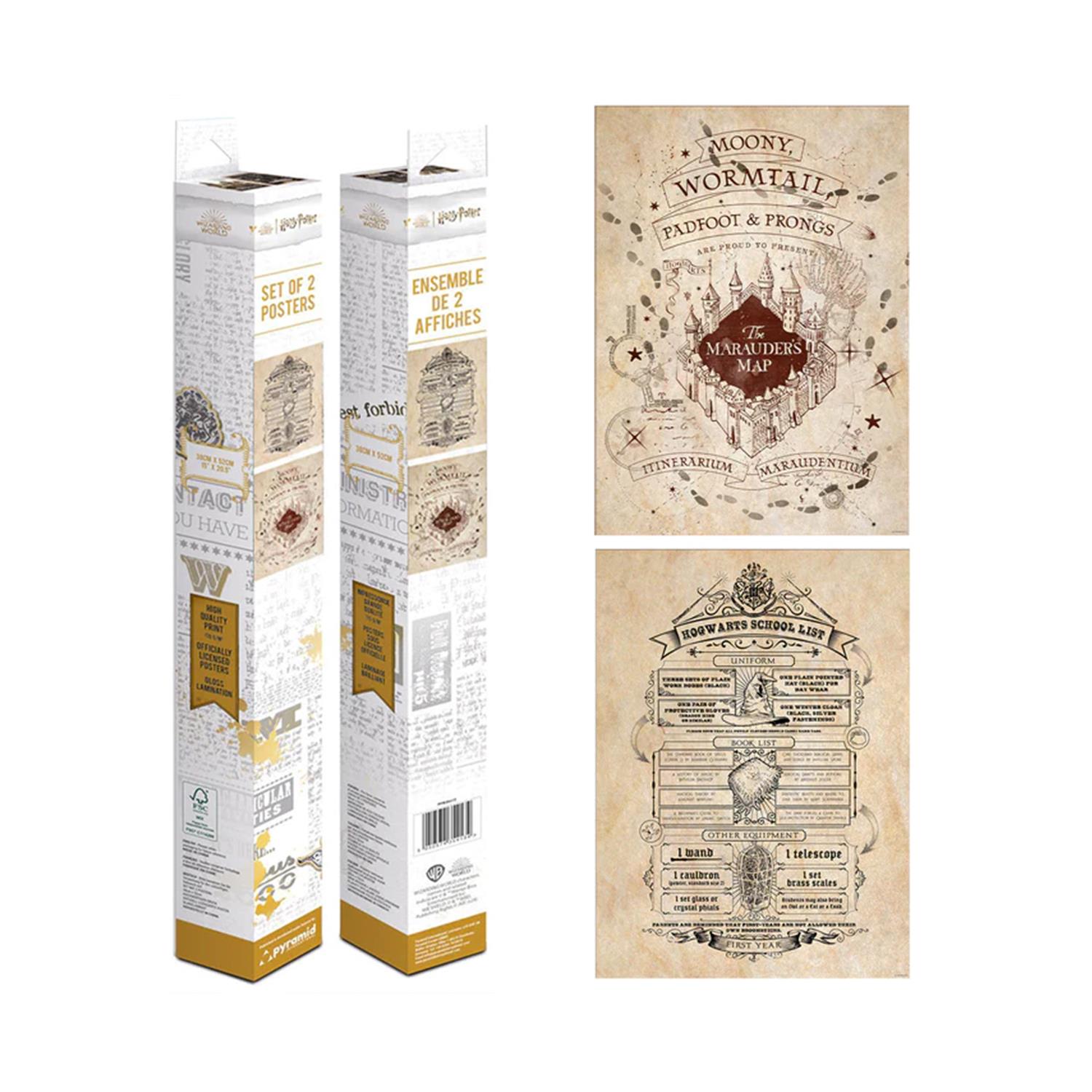 0129710.jpeg Pyramid: Harry Potter (Map And School List) Boxed Posters (52x38cm) (PPB35442)