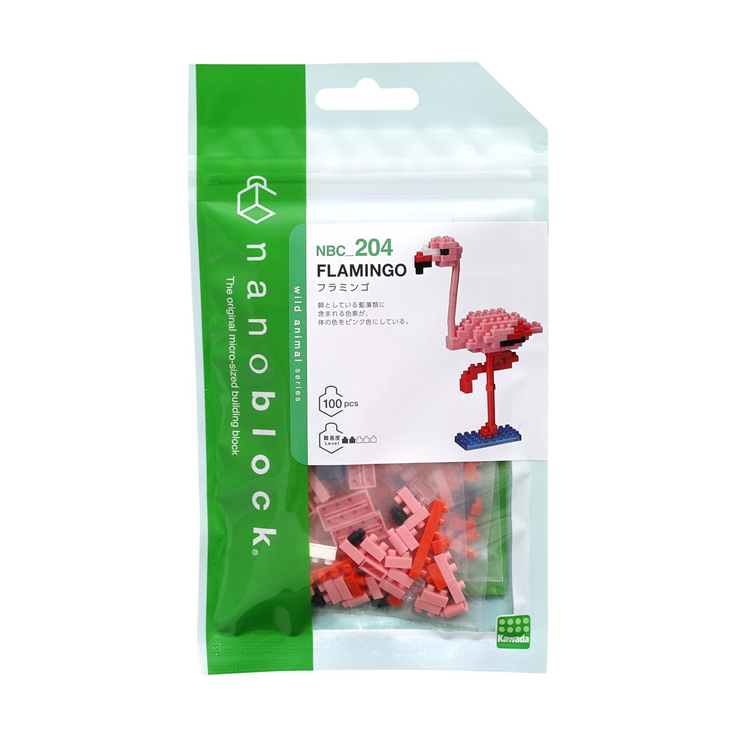 Bandai Nanoblock : Animal – Pink Flamingo Building Block Figure (NBC204)