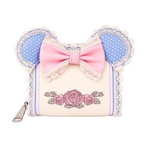 Loungefly Disney Minnie Floral And Lace Ears Zip Around Wallet (WDWA3269)