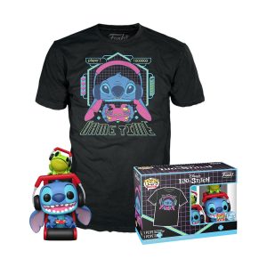 Funko Pop! & Tees (Adult): Lilo and Stitch - Gamer Stitch with Frog Vinyl Figure and T-Shirt (M)