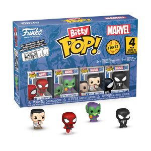Funko Bitty Pop! 4-Pack: Spider-Man - Spider-Man, Green Goblin, J. Jonah Jameson, Spiderman Symbiote Suit Vinyl Figures