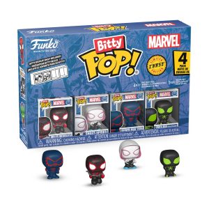 Funko Bitty Pop! 4-Pack: Spider-Man - Miles Morales, Ghost-Spider, Spider-Man 2099, Spider-Man Stealth Suit Vinyl Figures