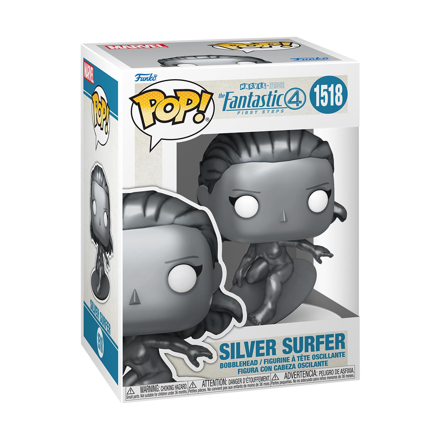 0167572-2-1.jpeg Funko Pop! Marvel: The Fantastic 4 First Steps - Silver Surfer #1518 Bobble-Head Vinyl Figure