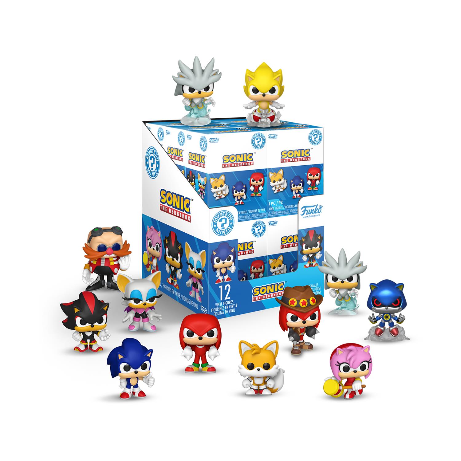 0182589.jpeg Funko Mystery Minis: Sonic The Hedgehog - Sonic, Tails, Amy, Knuckles, Shadow, Metal Sonic, Dr. Eggman, Silver, Rouge, Treasure Hunter Knuckles, Silver (Glows), Super Sonic (Glows) (Blind Box/Random) Vinyl Figures