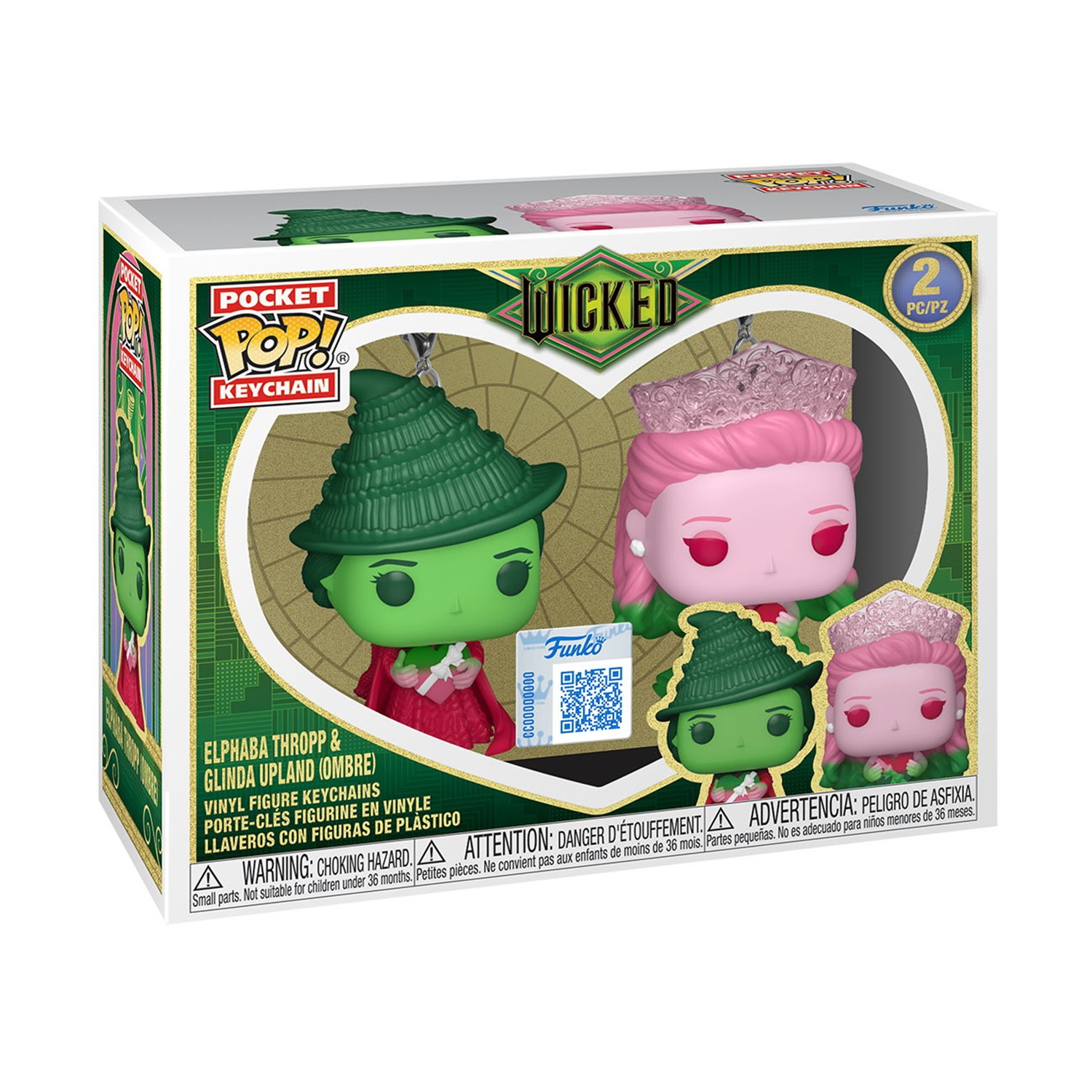 0197643.jpeg Funko Pocket Pop! 2-Pack: Wicked - Glinda & Elphaba (Ombre) Vinyl Figure Keychains