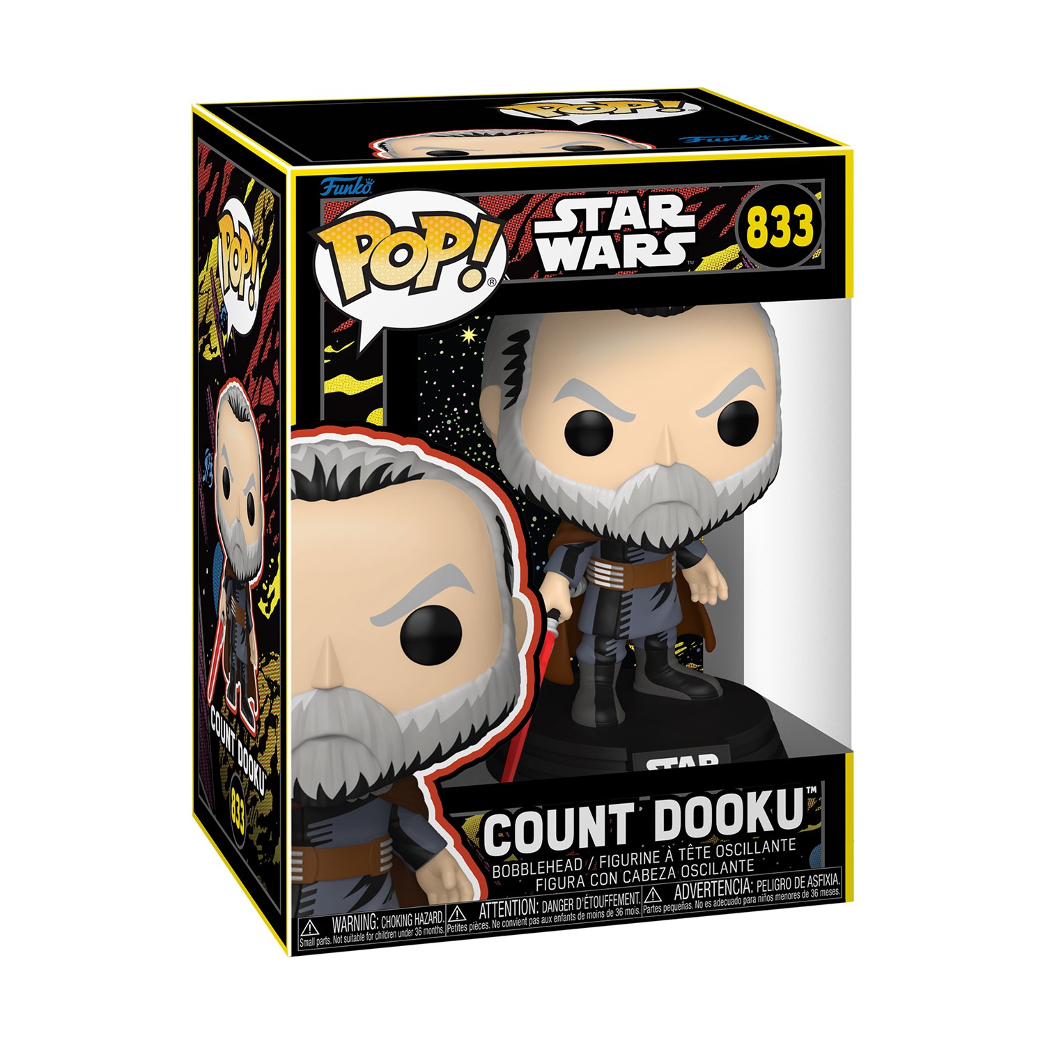 0214731.jpeg Funko Pop! Star Wars: Count Dooku (Retro) #833 Bobble-Head Vinyl Figure