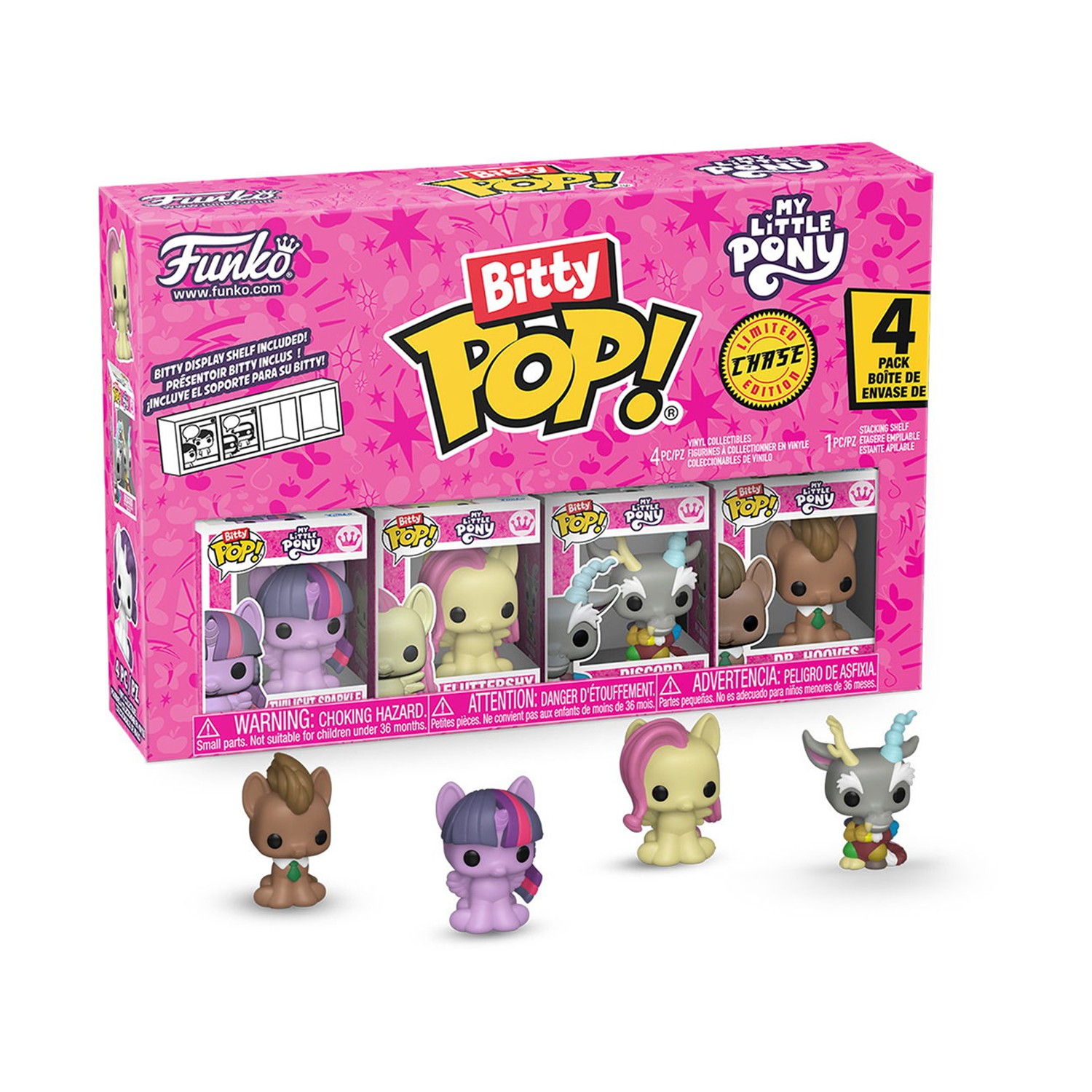 0220834.jpeg Funko Bitty Pop! 4-Pack: My Little Pony - Twilight Sparkle, Fluttershy, Discord, Dr. Hooves Vinyl Figures