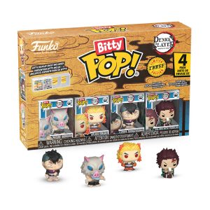 Funko Bitty Pop! 4-Pack: Demon Slayer- Inosuke Hashibira - Kyojuro Rengoku - Genya Shinazugawa - Tanjiro With Noodles* Vinyl Figures