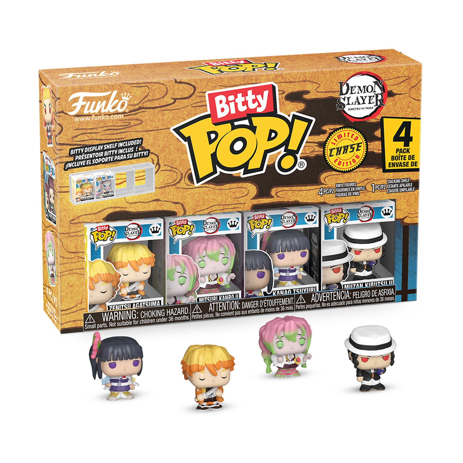 0226085.jpeg Funko Bitty Pop! 4-Pack: Demon Slayer - Zenitsu Agatsuma, Mitsuri Kanroji, Kanao Tsuyuri, Muzan Kibutsuji* Vinyl Figures