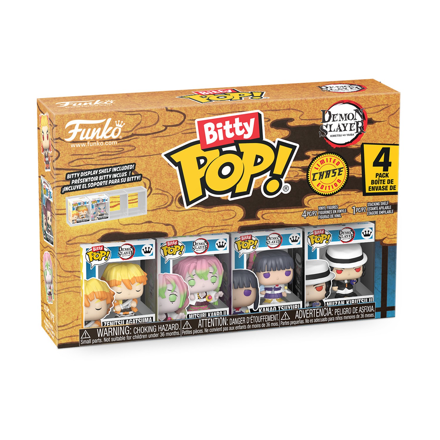 0226086.jpeg Funko Bitty Pop! 4-Pack: Demon Slayer - Zenitsu Agatsuma, Mitsuri Kanroji, Kanao Tsuyuri, Muzan Kibutsuji* Vinyl Figures