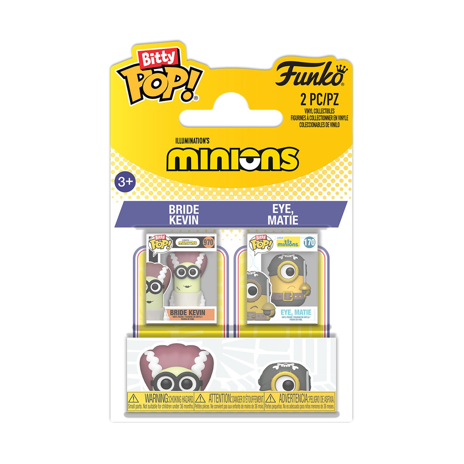 0226778.jpeg Funko Bitty Pop! 2-Pack: Minions - Bride Kevin &Amp; Eye, Matie Vinyl Figures