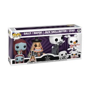 Funko Pop! 4-Pack: The Night Before Christmas - Sally, Mayor, Jack Skellington, Zero Vinyl Figures