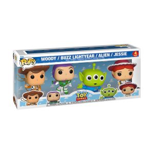 Funko Pop! 4-Pack Disney: Toy Story - Woody, Buzz Lightyear, Alien, Jessie Vinyl Figures