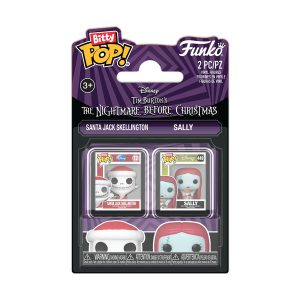 Funko Bitty Pop! 2-Pack: The Nightmare Before Christmas - Santa Jack Skellington &Amp; Sally Vinyl Figures