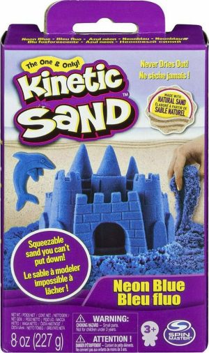 Spin Master Kinetic Sand – Neon Blue Basic Sand 8oz box (20138719)