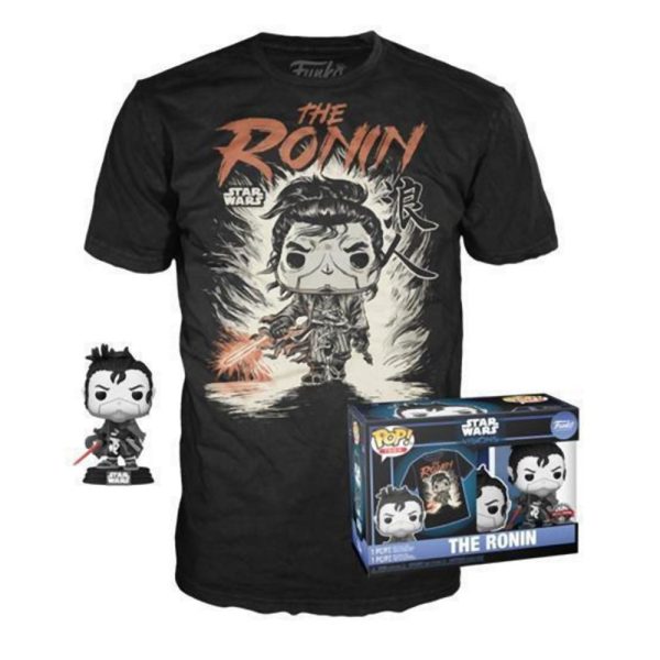 Funko Pop! & Tee (Adult): Disney Star Wars Visions - The Ronin (Special Edition) Bobble-Head Vinyl Figure and T-Shirt (L)