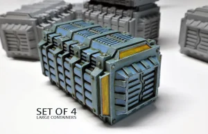 Gamemaker Large Sci-Fi Containers – Tabletop Game Terrain Suitable For War Games 28/32mm Scale