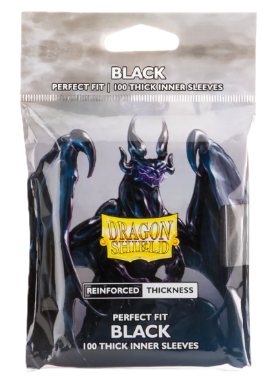 13005.png Dragon Shield Perfect Fit Thick Black Sleeves 100ct