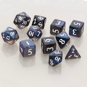 Eclipse Acrylic RPG Dice Set (11ct) - Jet Black