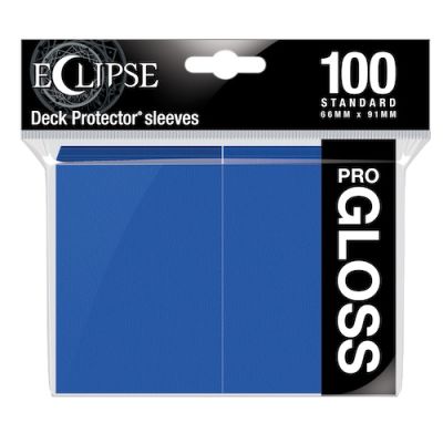 15602_pacific_blue_front_pkg.jpg Ultra Pro Eclipse Gloss Standard Deck Protector Sleeves - Pacific Blue 66x91mm (100 Θήκες)