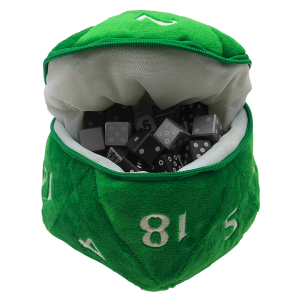 D20 Plush Dice Bag Green