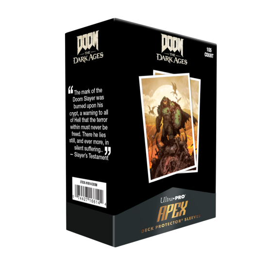 16615_apexdp_doom_darkages_wrath_pkg_angle.png Ultra Pro Doom The Dark Ages - Apex Deck Protector 105ct (Wrath)