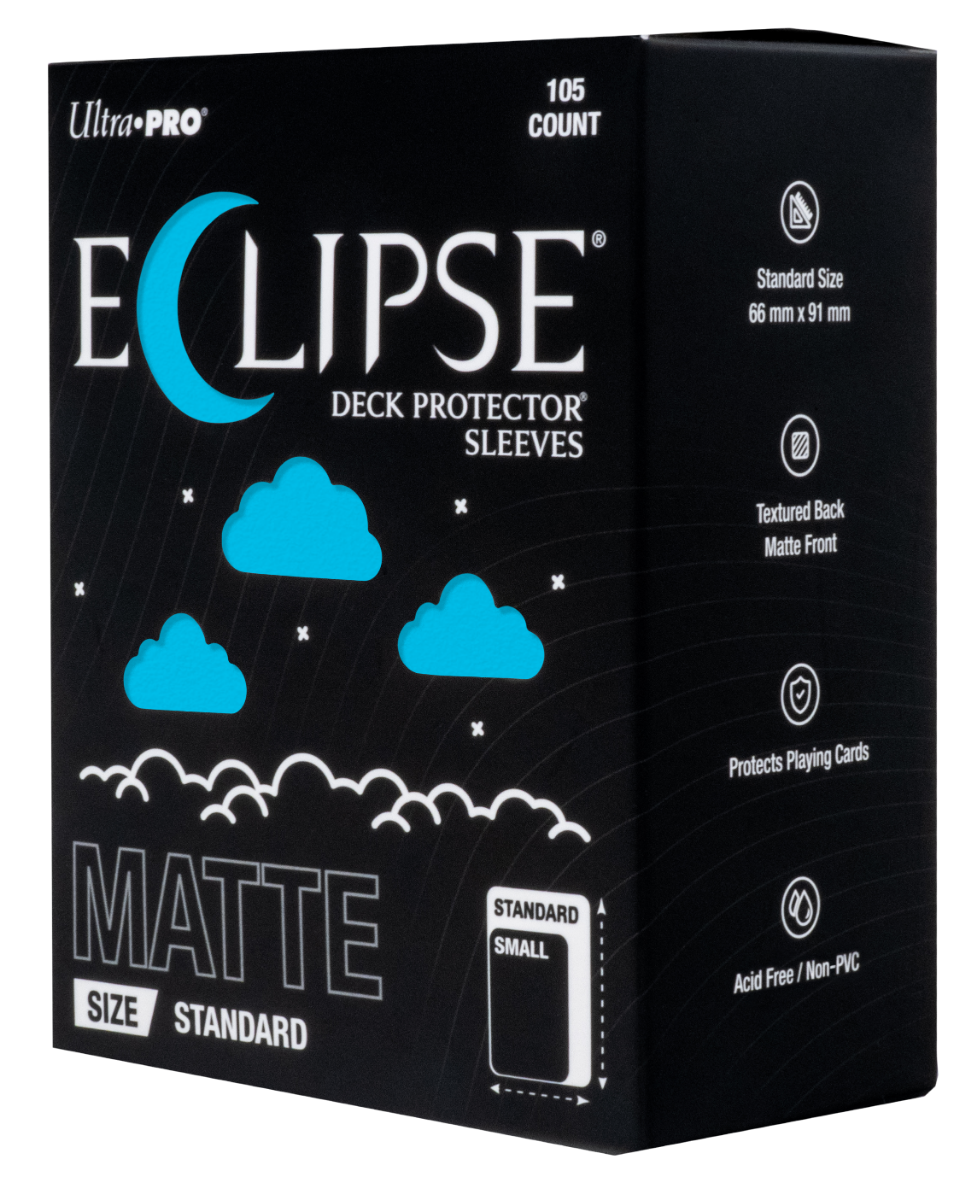 16683_eclipse_matte_standard_sky_blue_angle.png Eclipse Matte Standard Sky Blue Deck Protector 105ct