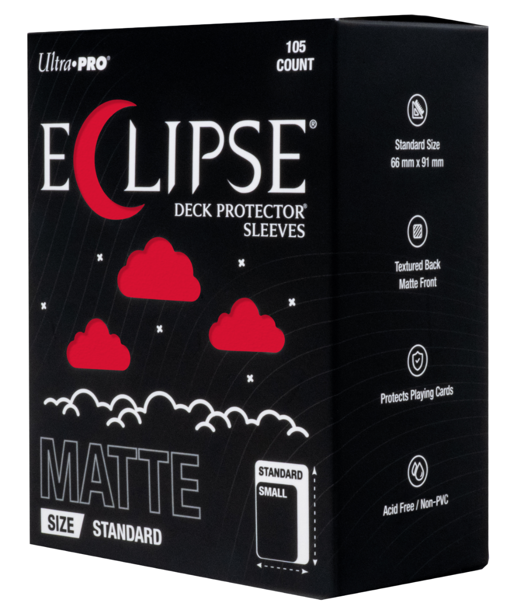16684_eclipse_matte_standard_apple_red_angle.png Eclipse Matte Standard Apple Red Deck Protector 105ct