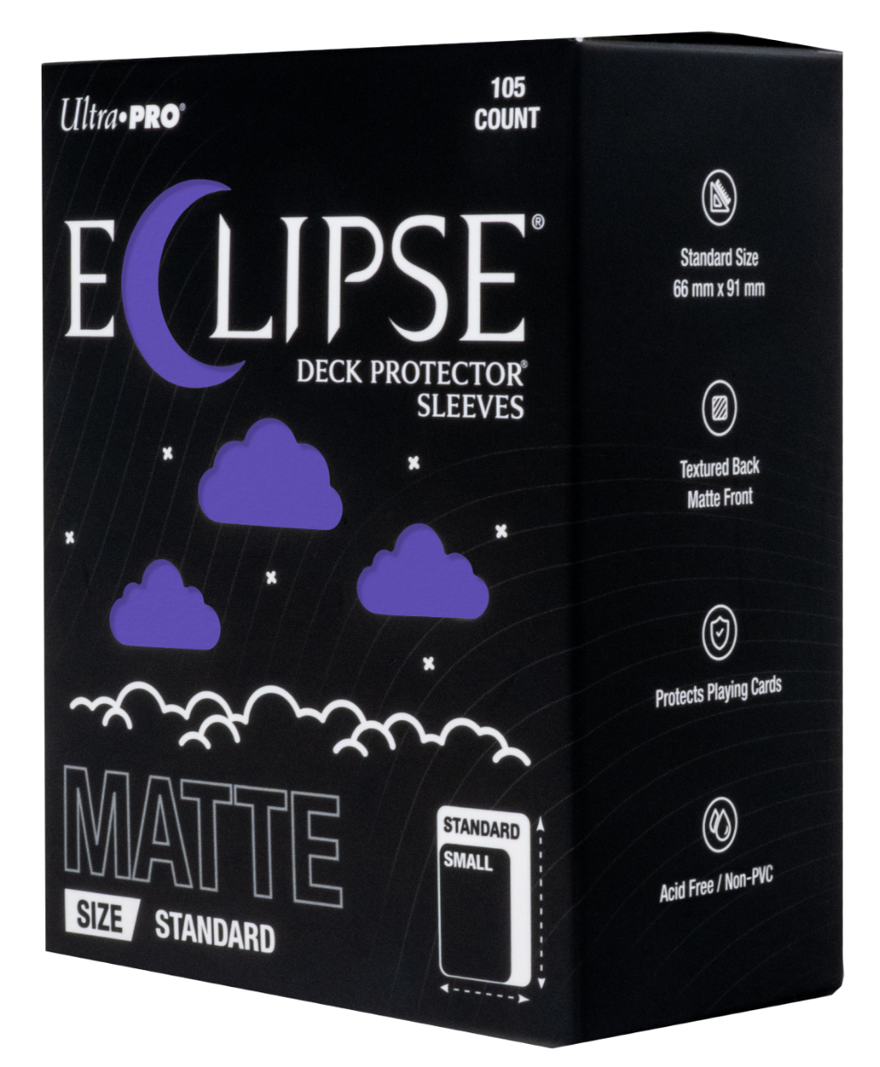 16686_eclipse_matte_standard_royal_purple_angle.png Eclipse Matte Standard Royal Purple Deck Protector 105ct