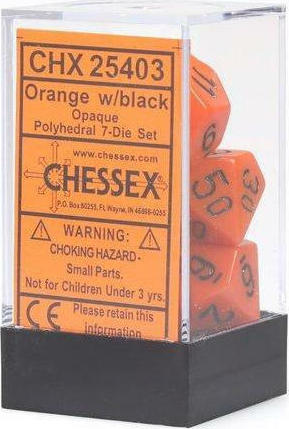 20201207152046_40382d8f.jpeg Chessex Opaque Orange/black Polyhedral 7-Dice Set