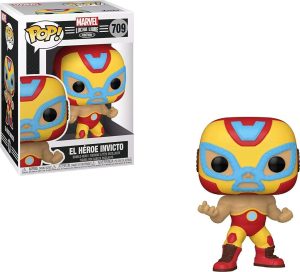 Funko POP! Marvel: Lucha Libre - El Heroe Invicto (Iron Man) #709 Bobble-Head