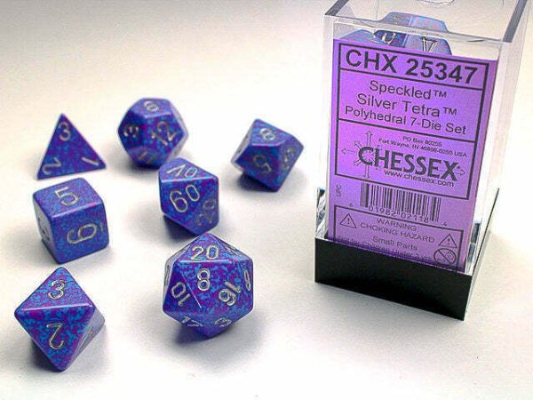 Chessex Speckled Polyhedral 7- Die Set - Silver Tetra