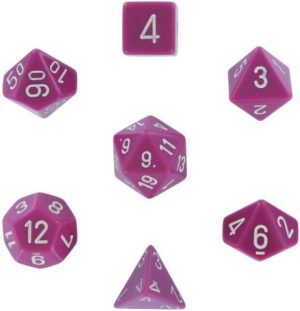 Chessex Opaque Polyhedral 7-Die Sets - Light Purple w/white