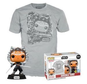 Funko Pop!  Tee (Adult): Disney Star Wars – Ahsoka Tano (Glows in the Dark) Bobble-Head Vinyl Figure  T-Shirt (S)