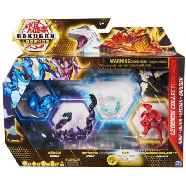 Spin Master Bakugan: Legends Collection Pack - Nova + Ultra + Geogan + Bakugan - Maxodon/Hyenix/Hanoj/Nillious Ultra (20140073)