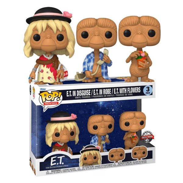 Φιγούρες Funko POP! Movies: E.T. - E.T. in Disguise, E.T. in Robe, E.T. with Flowers 3-Pack (Exclusive)