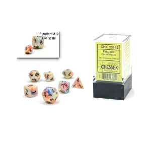 Chessex Festive Mini-Polyhedral Circus/black 7-Die set