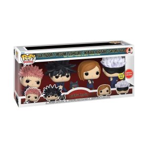 Φιγούρες Funko POP! Jujutsu Kaisen - Yuji Itadori, Megumi Fushiguro, Nobara Kugisaki & Satoru Gojo (GITD) 4-Pack (Exclusive)