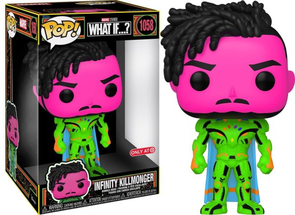 Φιγούρα Funko POP! Marvel: What If - Infinity Killmonger (Black Light) #1058 Jumbosized (Exclusive)