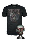 Funko Pop! & Tee (Adult): Disney Star Wars The Mandalorian - Boba Fett Bobble-Head Vinyl Figure and T-Shirt (M)