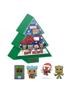 Funko Pocket POP! Marvel: Holiday - Christmas Tree 4-Pack Φιγούρες (Exclusive)